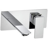 Смеситель для раковины AQUAme Savona AQM6815CR встраиваемый, без донного клапана, хром