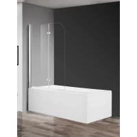 Шторка на ванну AQUAme AQM2852B 120 см, профиль хром, стекло прозрачное