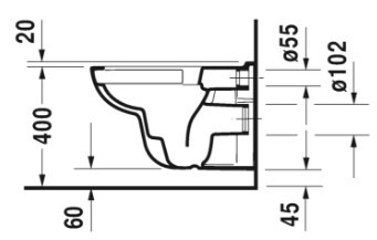 Подвесной безободковый унитаз с сиденьем микролифт Duravit D-Code 45700900A1