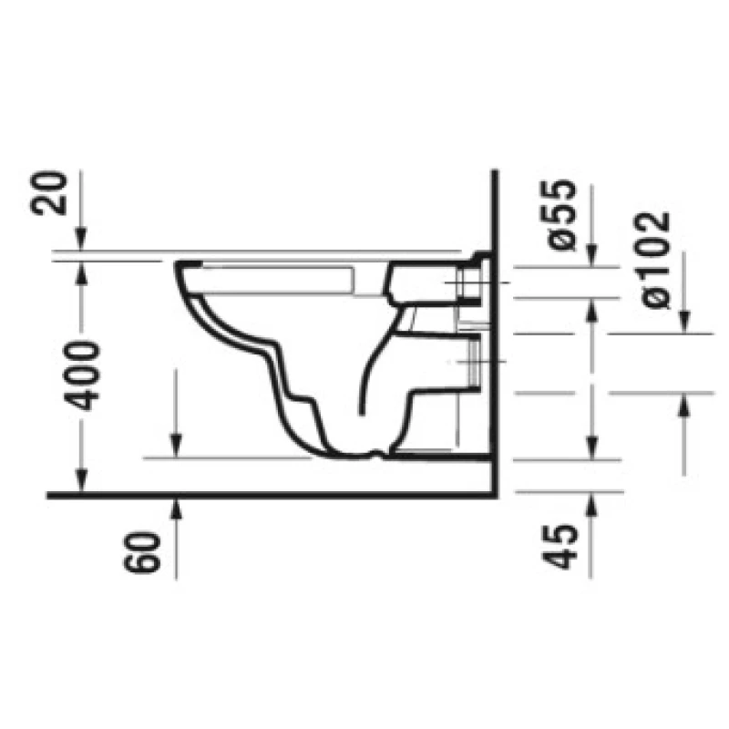 Унитаз подвесной Duravit D-Code 45700900A1 безободковый, с сиденьем микролифт, альпийский белый