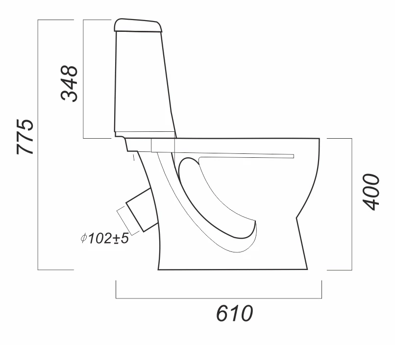 Унитаз-компакт косой выпуск с сиденьем дюропласт с микролифтом Sanita Идеал комфорт S900802 - фото 3