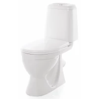 Унитаз-компакт Sanita Идеал комфорт WC.CC/Ideal/2-DM/WHT.G/S1 косой выпуск, с сиденьем микролифт дюропласт, белый