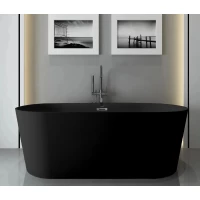 Акриловая ванна Ceruttispa Resia CT9905 168x73 см, отдельностоящая, черный матовый