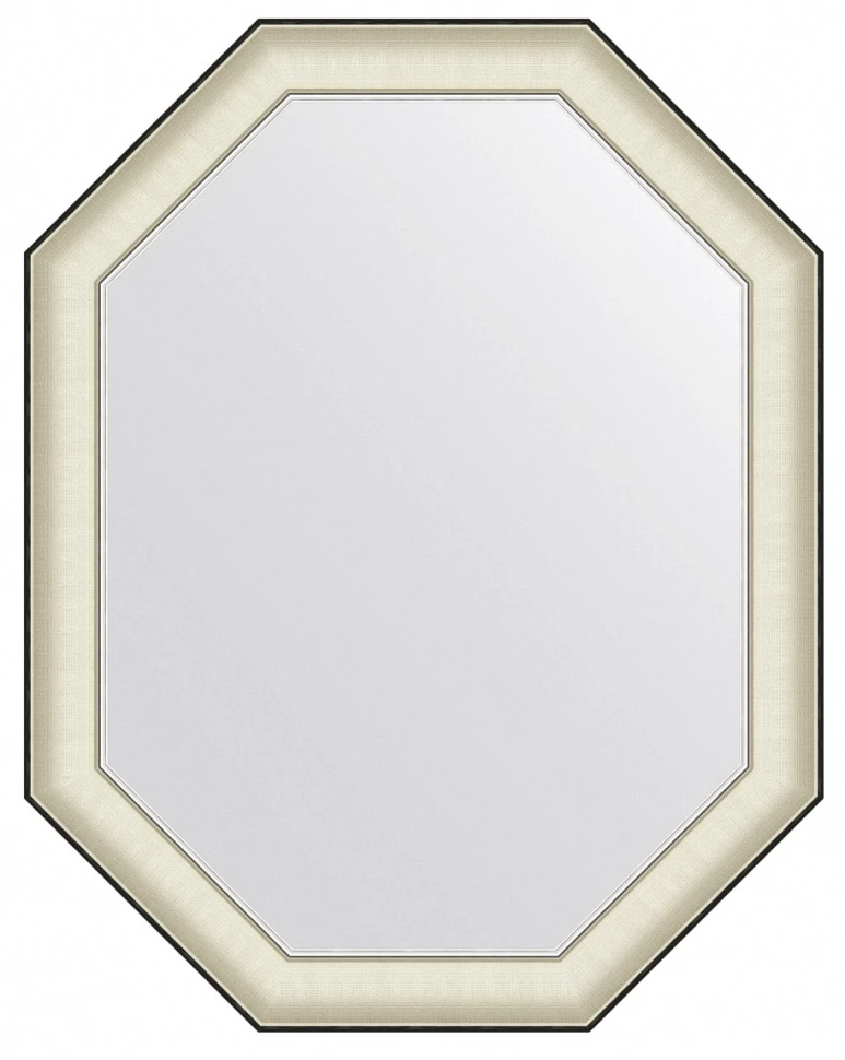 Зеркало 59x74 см белая кожа с хромом Evoform Octagon BY 7443