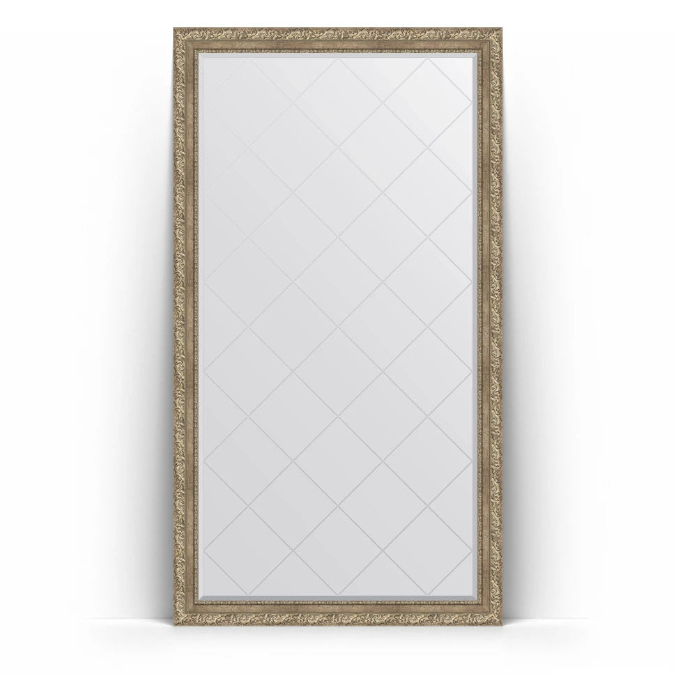 Зеркало напольное 110x200 см виньетка античное серебро Evoform Exclusive-G Floor BY 6353