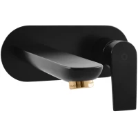 Смеситель для раковины Rav Slezak Colorado CO135CMATZ встраиваемый, без донного клапана, золотой/черный матовый