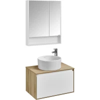 Комплект мебели дуб эльвезия/белый глянец 69 см Акватон Либерти 1A279801LYC70 + 1A281203LYC70 + 732700C000 + 1A252202SD010