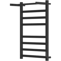 Полотенцесушитель электрический Point Меркурий с полкой П7 PN83858PB 800x530, диммер правый, черный матовый