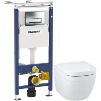 Комплект подвесной унитаз Grohe Euro Ceramic 39328000 + 39330001 + система инсталляции Geberit 458.125.21.1