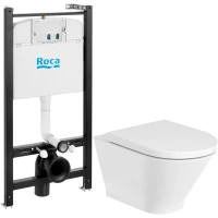 Комплект подвесной унитаз + система инсталляции Roca The Gap Round 893105000
