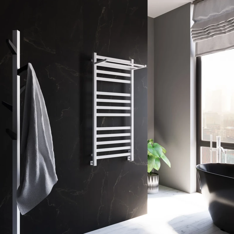 Полотенцесушитель водяной Grota Comfort 4650186715654 1125x530, белый матовый Полотенцесушитель водяной Grota Comfort 4650186715654 1125x530, белый матовый