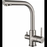 Смеситель для кухни Paulmark Essen Es213011-BS с подключением к фильтру, нержавеющая сталь