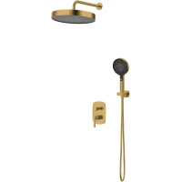Душевой комплект Vincea Legacy VSFW-5LE0BG 324 мм, со смесителем, золотой матовый