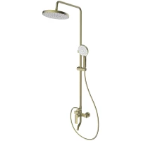 Душевая система Splenka S50.24.03 250 мм, со смесителем, золотой матовый