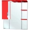Зеркальный шкаф 75x100 см красный глянец/белый глянец L Bellezza Лагуна 4612112002030 - 1