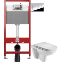 Комплект подвесной унитаз WeltWasser Baarbach 004GL-WT + система инсталляции Tece 9400412