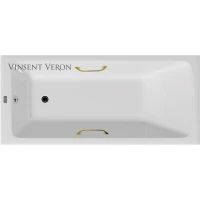 Ванна чугунная Vinsent Veron Kingston VKN1808050H/VH0012GD 180x80 см, с ручками, белый