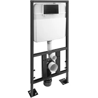 Инсталляция для унитаза SantiLine SL-04 с кнопкой смыва, черный матовый