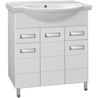 Тумба с раковиной белый глянец 76 см Style Line Ирис ЛС-00000017 + ЛС-00000145