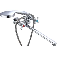 Смеситель для ванны Voda Laguna LGN31 универсальный, с душевым гарнитуром, хром