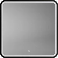 Зеркало Art&Max Genova AM-Gen-800-800-DS-F 80x80 см, с LED-подсветкой, сенсорным выключателем, диммером, черный матовый