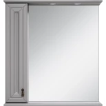 Изображение товара зеркальный шкаф misty лувр п-лвр03065-1504л 65x80 см l, с подсветкой, выключателем, серый матовый