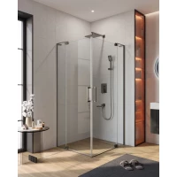 Душевой уголок Cezares Slider SLIDER-AH-2-90/100-100/110-C-GM 100-110x90-100 см, профиль оружейная сталь матовый, стекло прозрачное