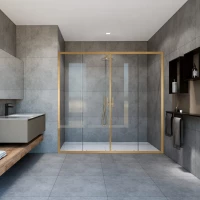 Душевая дверь Vincea Garda VDS-1G2170CLG 170 см, профиль золотой матовый, стекло прозрачное