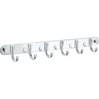 Планка с крючками Wonzon & Woghand WW-9384-6 для ванны, хром