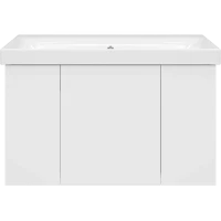 Тумба под раковину Misty Лира Пр-Лир06080-50По 76,8 см, подвесная, белый глянец