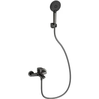 Смеситель для ванны Wonzon & Woghand WW-A30891-BGG с душевым гарнитуром, темный графит матовый