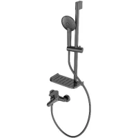 Смеситель для ванны Wonzon & Woghand Alfa WW-AE3201-BGG с душевым гарнитуром, темный графит матовый