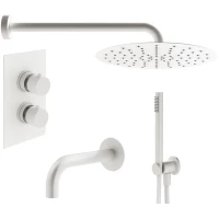 Душевой комплект Plumberia Selection IXO KITXOT19QBO260KING 300 мм, с термостатом, белый матовый