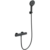 Термостат для душа Wonzon & Woghand Stay 2 WW-B2016-A-MB с душевым гарнитуром, черный матовый