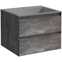 Тумба с раковиной серый камень 60 см Vincea Luka VMC-2L600GS + VCB-13600G