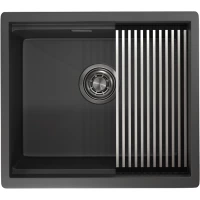 Кухонная мойка Granula 5045U, ЧЕРНЫЙ МАТОВЫЙ 50x44,5 см, черный матовый