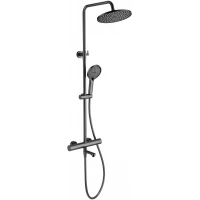 Душевая система Wonzon & Woghand WW-B3069-BGG 255 мм, с термостатом, темный графит матовый