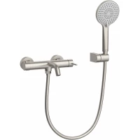 Смеситель для ванны Lemark Kalina LMF-2122S-BN с душевым гарнитуром, никель матовый