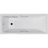 Чугунная ванна 140x70 см с отверстиями для ручек Vinsent Veron Square VSQ1407045H