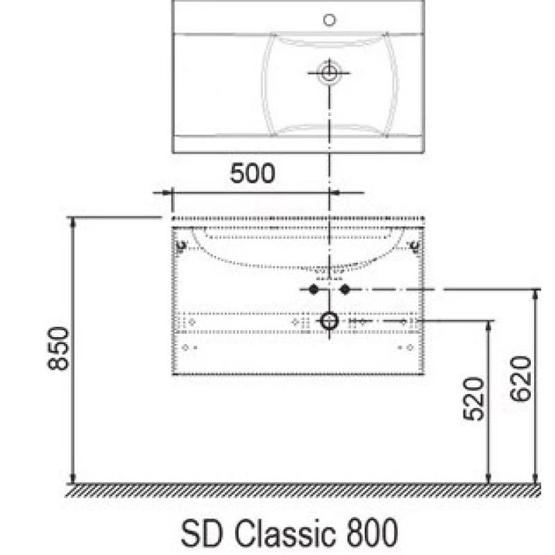 Тумба 80 см береза/белый Ravak SD Classic 800 L X000000305