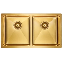 Кухонная мойка Paulmark Twin золотой матовый PM237844-BG