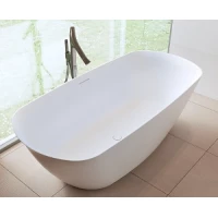 Ванна из литьевого мрамора Riho Bilo B128001105 165x77 см, отдельностоящая, белый