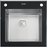 Изображение товара кухонная мойка tolero ceramic glass нержавеющая сталь/черный tg-500