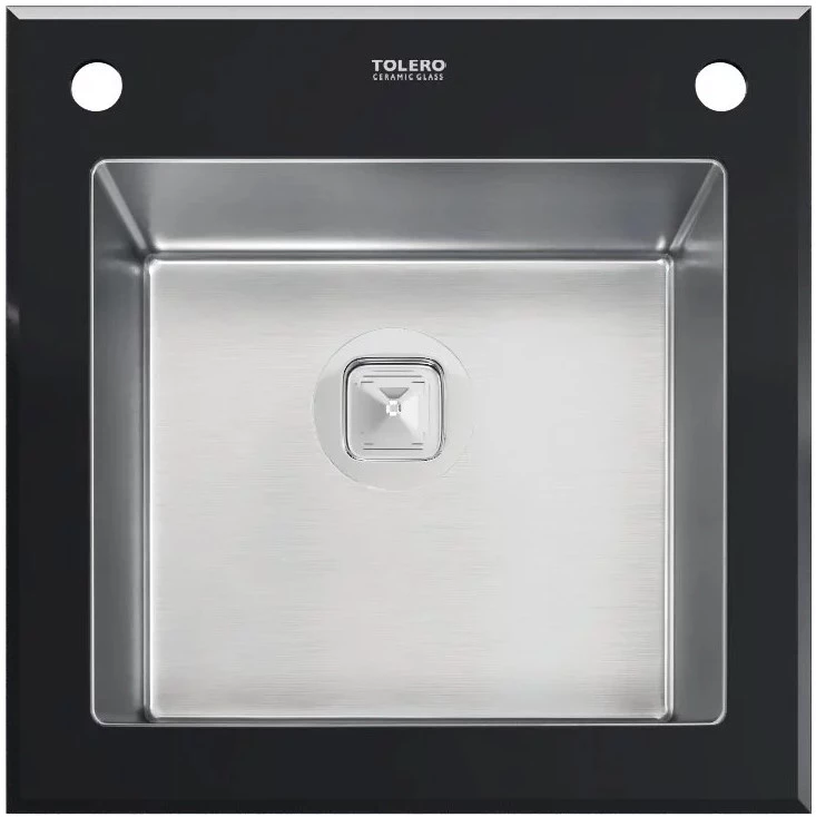 Кухонная мойка Tolero Ceramic Glass нержавеющая сталь/черный TG-500 кухонная мойка tolero ceramic glass нержавеющая сталь tg 780