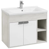 Тумба белый глянец/дуб крафт 79,2 см Акватон Флай 1A237401FAX10