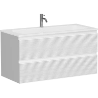 Тумба с раковиной Sancos Folk FL100W + CN7013 101 см, подвесная, белый матовый