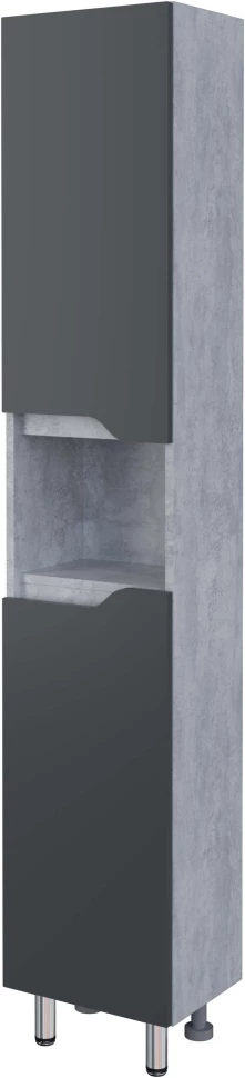 Пенал напольный серый матовый/цемент L/R Stella Polar Абигель SP-00001036