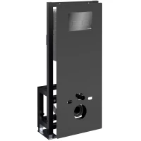 Инсталляция для унитаза WasserKRAFT Glan 66 66TLT.010.ME.BL.PB03 с кнопкой смыва, черный глянец