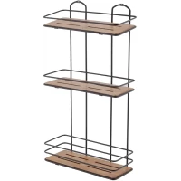 Полка для ванной Tekno-tel BK077B 30 см, тройная, черный матовый