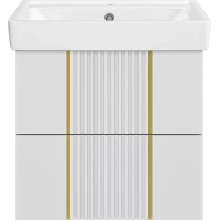 Тумба под раковину Brevita Vega VEG-09060-0102Я 54,8 см, подвесная, белый матовый